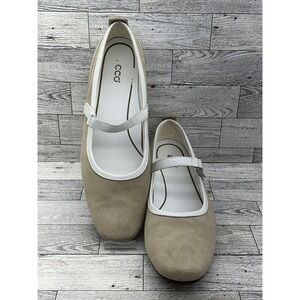 Ecco Shoes Womens Size 42‎ Beige Suede Mary Jane Flats Comfort Walking Strap